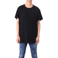 남여공용 반팔 박스티 HH_T02_077 블랙 Round Neck T-shirt