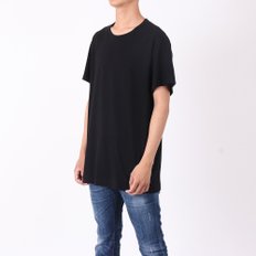 남여공용 반팔 박스티 HH_T02_077 블랙 Round Neck T-shirt