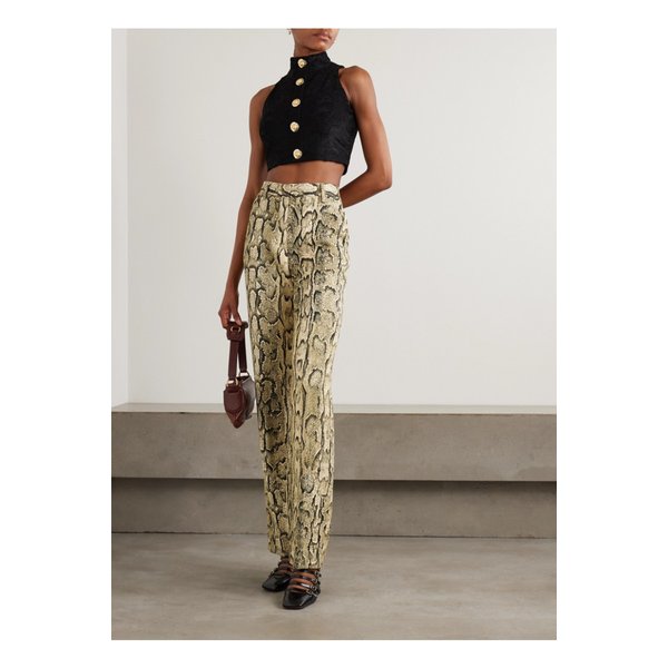 크롭 버튼 장식 자카드 탑 블랙 46376663162844031