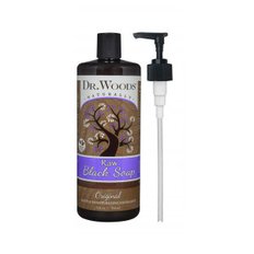 닥터 우즈 액상 비누와 펌프 946ml 로우 블랙 솝 Dr. Woods Raw Black Liquid Castile Soap with Pump