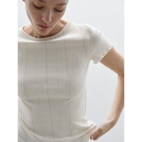 웨이비 리브드 코튼 포인텔 티셔츠 06893200712