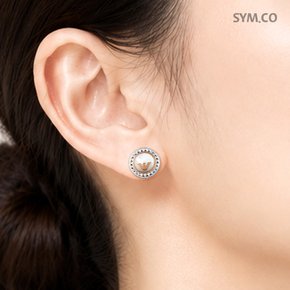 알마니 EGS2652 독수리 엠블럼 실버 톤 자개 장식 스틸 팔찌 귀걸이 세트 e25