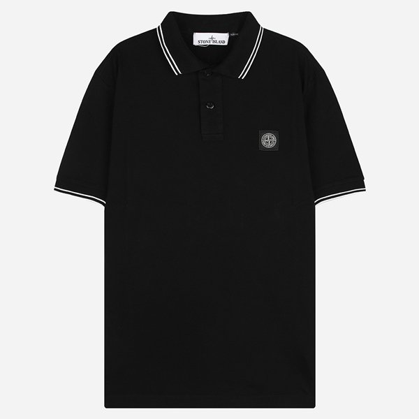 [시흥점] 6S 2200010 S0018 V0029 로고 패치 반팔 PK 셔츠 블랙