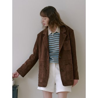 레프트서울 신세틱 스웨이드 데일리 자켓 [브라운]