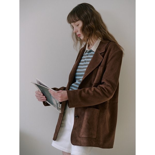 신세틱 스웨이드 데일리 자켓 [브라운]