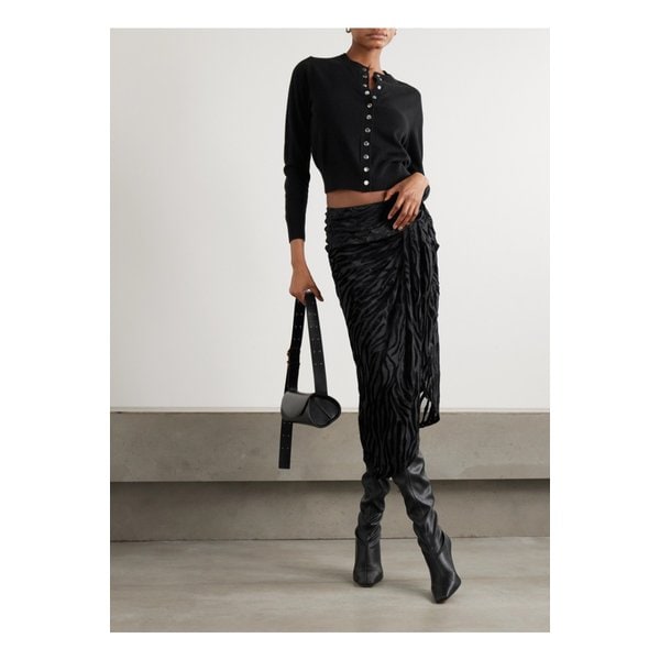 아이디시아 메리노 울 캐시미어 혼방 가디건 블랙 46376663162944472