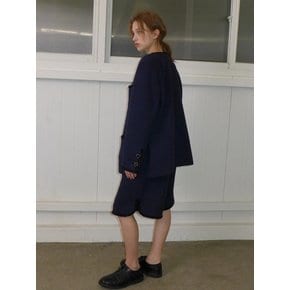 ATTITUDE OVER TWEED BERMUDA PANTS_NAVY