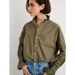 Easy Ruffl E Shirt In Paper Poplin Olive (VV3860AW1J)