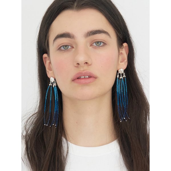 Aqua Shell Drop Earring