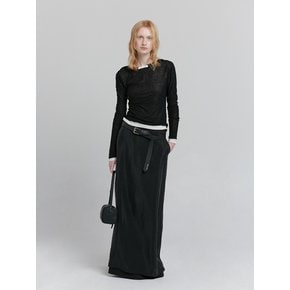 LAYERED MAXI SKIRT [BLACK]