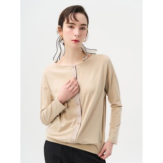 페리메라 PM2261T070 Lantana layered cardigan top_Dark beige