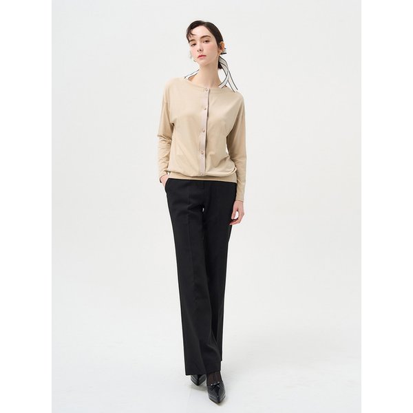 PM2261T070 Lantana layered cardigan top_Dark beige