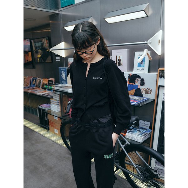 Easy-Care Cotton Cardigan (Black)