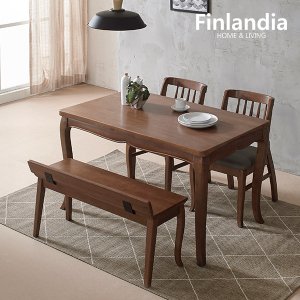 핀란디아 본프랑 4인식탁세트(의자2+벤치1)