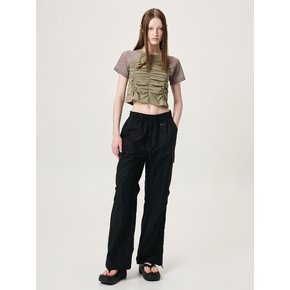 Eyelet Pocket 2-Way Cargo Pants, Black