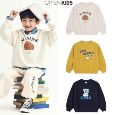 탑텐키즈 25년SS 남아) 버비 더블니트 그래픽 스웨트셔츠 MKF1TR1101