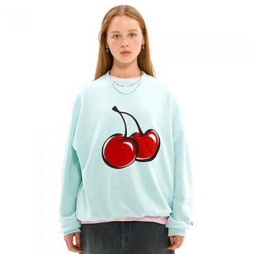 텐바이텐 키르시 BIG CHERRY SWEATSHIRT JS [LIGHT MINT]