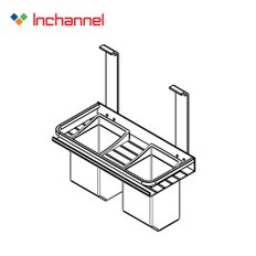주방 레일 액세서리 미드웨이S 싱크대 상부장 더블 수저통 알루미늄 실버 IMA221