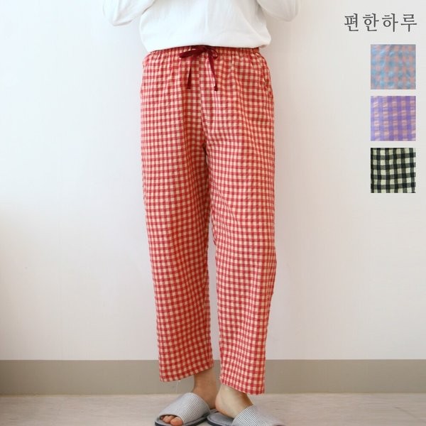 [추천템] 고방체크 면혼방 남여 파자마 잠옷 바지 4종 택1