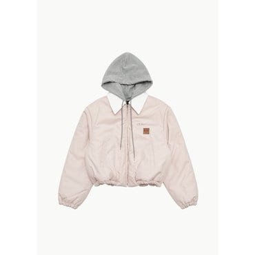 샵아모멘토 메릴로게 24FW padded bomber w/ corduroy collar, pale pink