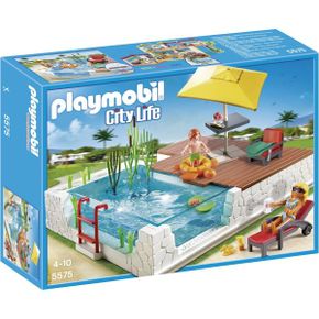 영국 플레이모빌 수영장 Playmobil 5575 City Life Luxury Mansion Swimming Pool with Terrace