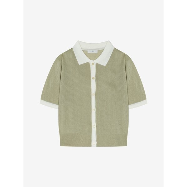 카라 배색 니트 가디건 (TMCCE2986)