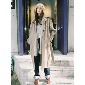 VOLUME CASHMERE COAT OATBROWN