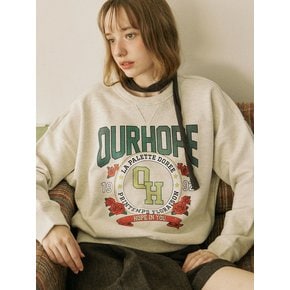 Vintage College Rose Sweatshirt - Oatmeal