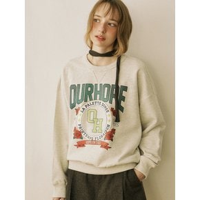 Vintage College Rose Sweatshirt - Oatmeal