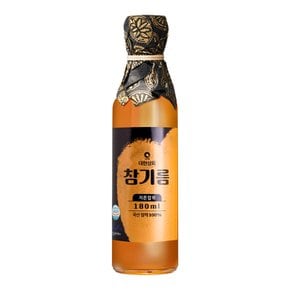 60년전통대현상회 저온압착 국산 참기름 들기름 180ml 4병 선물세트 (선물상자포장)