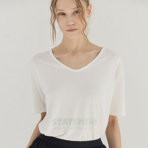 Deep U-Neck Soft Modal Jergey Tee_White