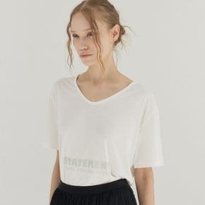 Deep U-Neck Soft Modal Jergey Tee_White