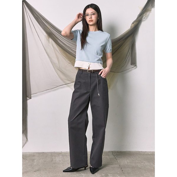 [Cotton+] Half Sleeve Knit Pullover  Sky Blue (KE6251M01Q)