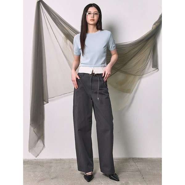 [Cotton+] Half Sleeve Knit Pullover  Sky Blue (KE6251M01Q)