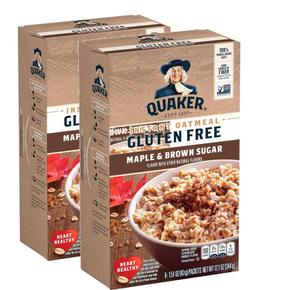 [해외직구] Quaker 퀘이커 인스턴트 오트밀 메이플 브라운 슈가 43g 8입 2팩