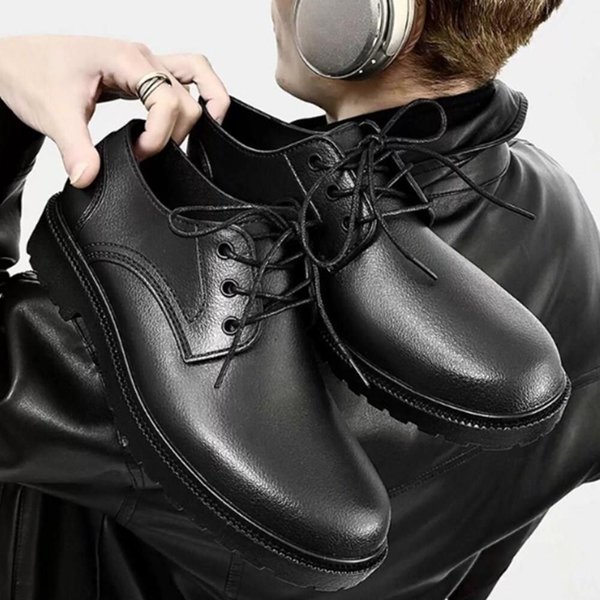 [옷자락] 남성 정장용 블랙 논슬립 스트랩 로퍼