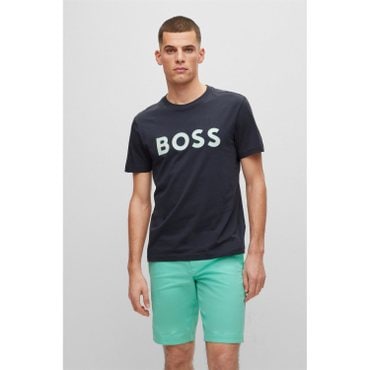 BOSS [SR23] 레귤러핏 반팔 티셔츠 다크 블루(50488793402)