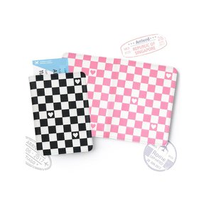 체커보드 해킹방지 여권 케이스 (Just4you Checkerboard Rfid Anti-Skimming Passport Case)