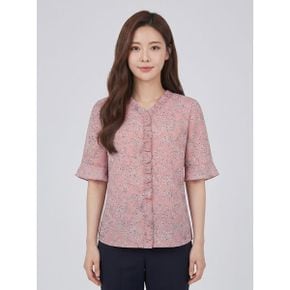 여성 러플 Y넥 패턴 블라우스 ALBLM4221 403_P338519145