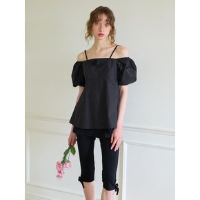 Two-way Off Shoulder Corsage Blouse_ Black