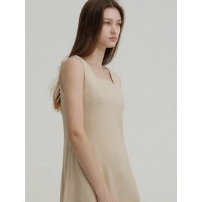 ROUND SQUARE NECK A-LINE OP (YELLOW BEIGE)