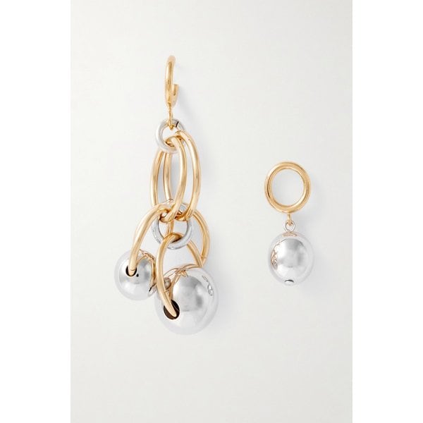 골드 실버톤 믹스 메탈 스테이트먼트 귀걸이 46376663162986519