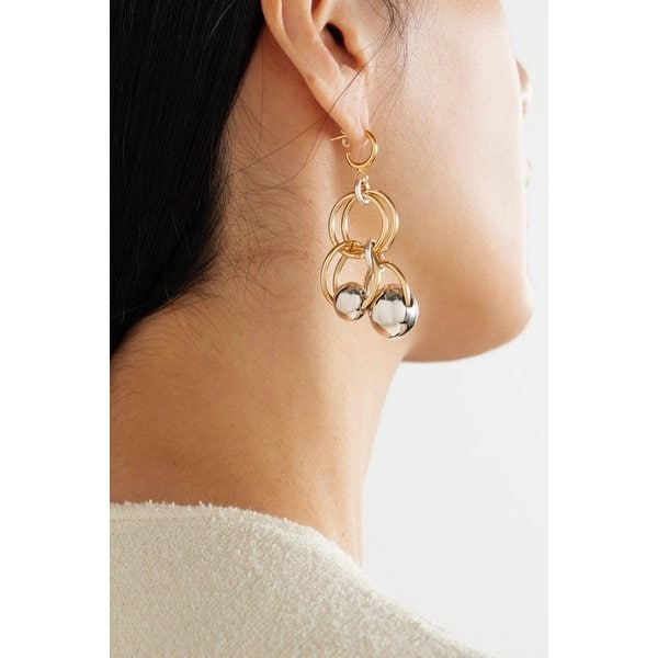 골드 실버톤 믹스 메탈 스테이트먼트 귀걸이 46376663162986519