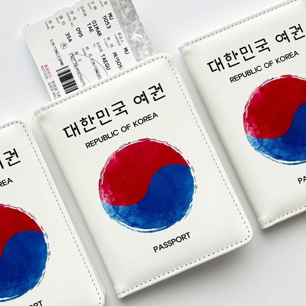 [옷자락] 여성 남성 해외여행 태극기 태극 슬림 여권 케이스