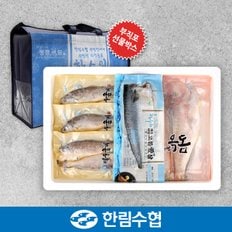 [제주 한림수협] 제주 옥돔&굴비&고등어 혼합 선물세트 3호 (옥돔 160g x 3팩+굴비700g(10미)+고등어120g x 5팩) / 부직포가방_국내산_냉동비축품