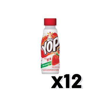  빙그레 요플레 욥 YOP 딸기 요구르트 200ml x 12개