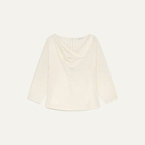 Edith Draped Top Ivory