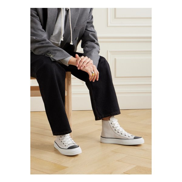 브루넬로쿠치넬리 비즈 장식 캔버스 스니커즈 실버 1647597336721122