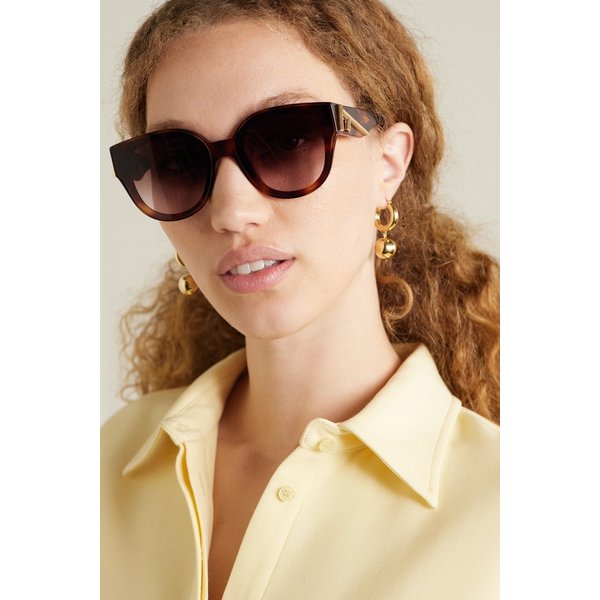 퍼스트 D 프레임 장식 톨토이즈셸 아세테이트 선글라스 브라운 1647597322800712