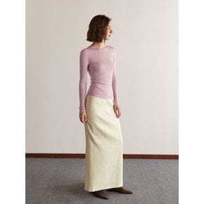 YY_High-waisted slit long skirt